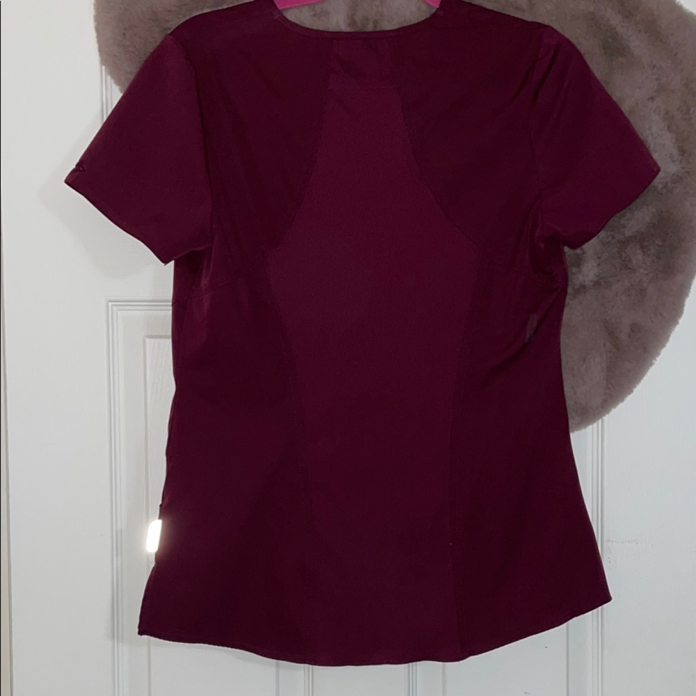Ava Theresa Wine V-Neck Women's Scrub Top - Picture 6 of 6